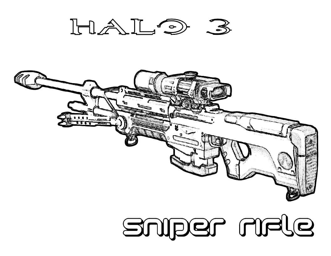Dibujo de Fusil de Francotirador para Colorear y Imprimir