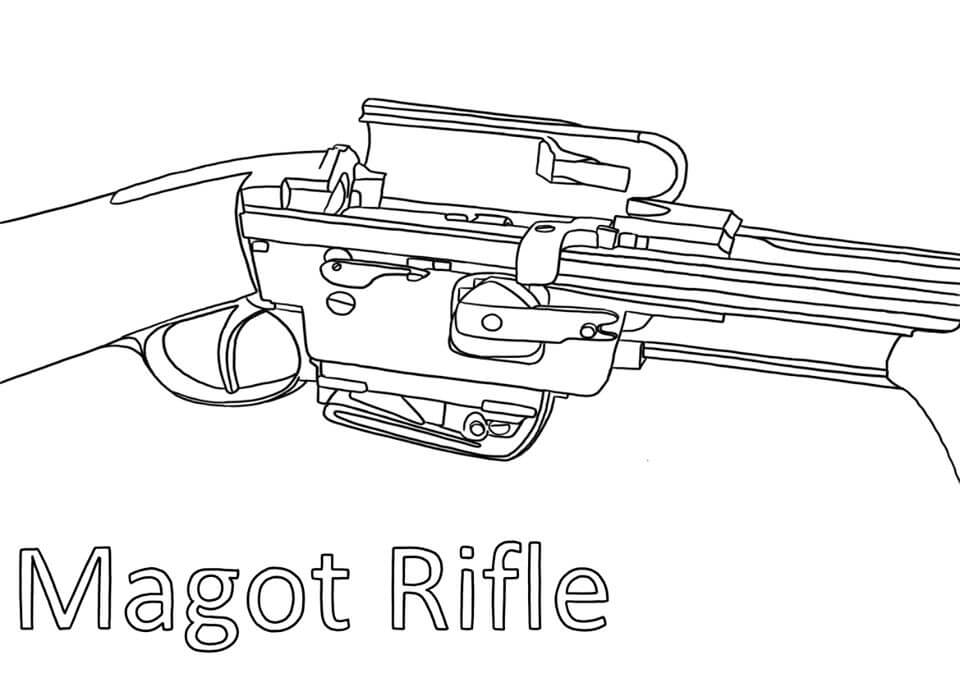 Dibujo de Fusil Magot para Colorear y Imprimir