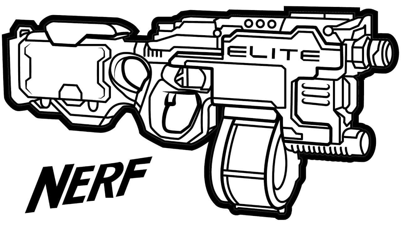 Dibujo de Pistola Normal Nerf para Colorear y Imprimir