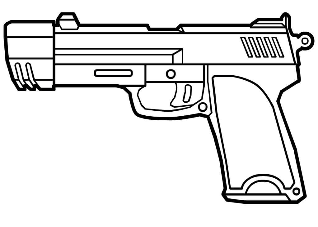 Dibujo de Pistola para Colorear y Imprimir