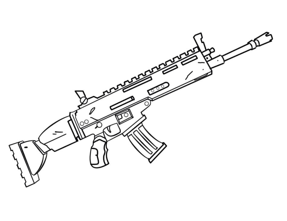 Dibujo de Pistola Sencilla para Colorear y Imprimir