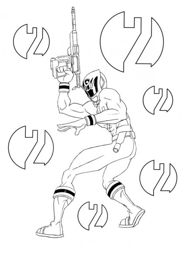Dibujo de Ranger Con Un Arma Láser para Colorear y Imprimir