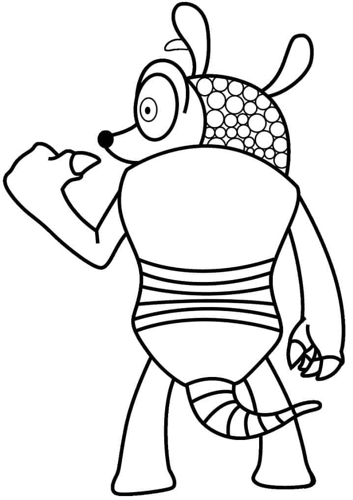 dibujo armadillo de divertidos dibujos animados para colorear
