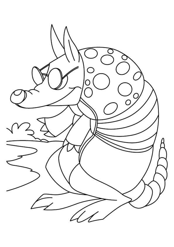 dibujo armadillo enojado para colorear