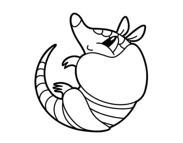 dibujo kawaii armadillo para colorear
