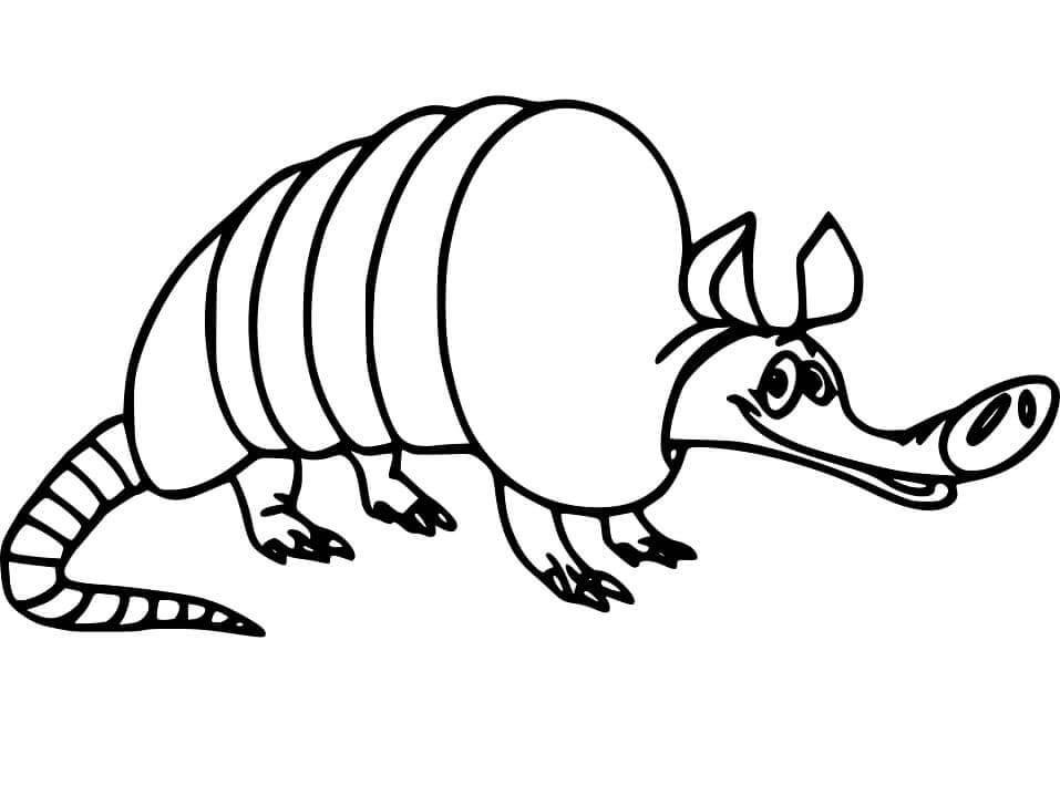 dibujo lindo armadilo divertido para colorear