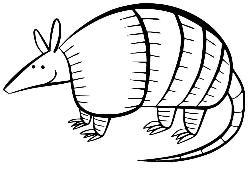dibujo lindo armadilo sonriendo para colorear