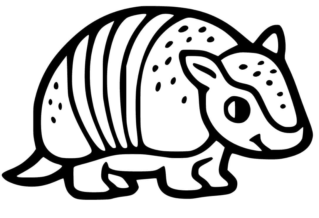 dibujo pequeno armadilo sonriendo para colorear