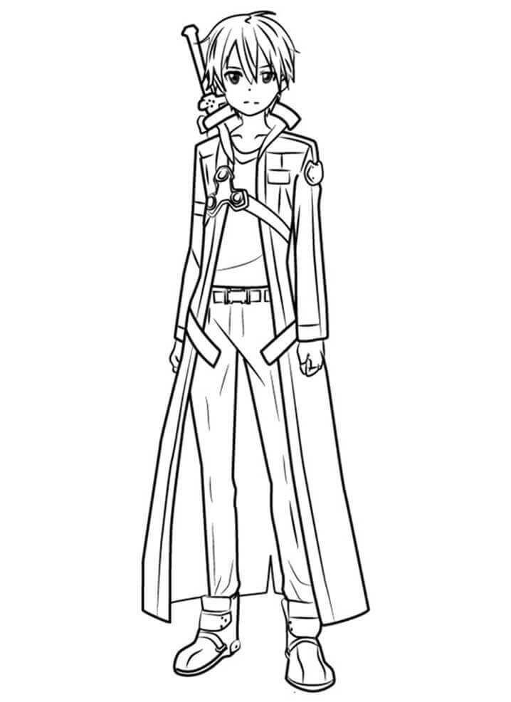 Dibujo de Genial Kirito para Colorear y Imprimir