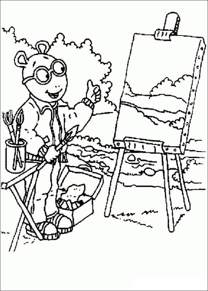 Dibujo de Arthur Leer Dibujo para Colorear y Imprimir
