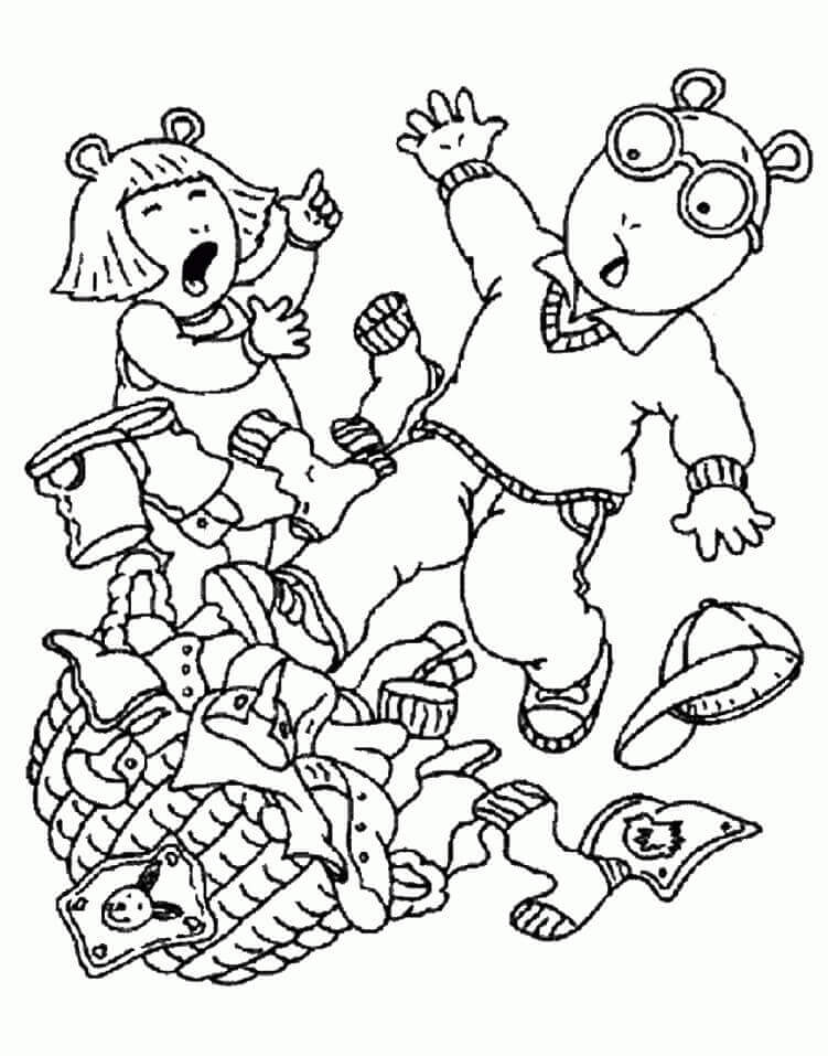Dibujo de Arthur Read Cayendo para Colorear y Imprimir