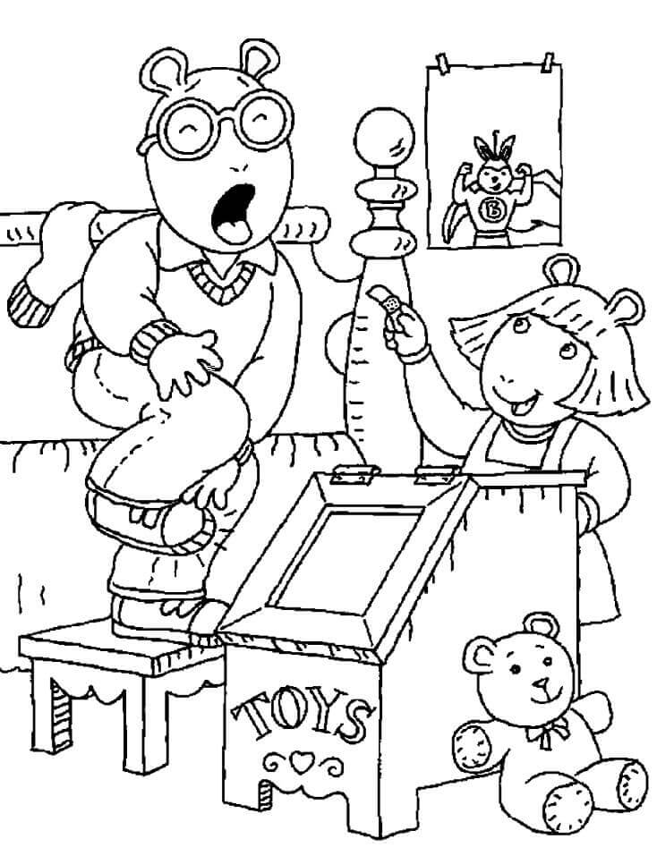 Dibujo de Arthur Read En Dolor para Colorear y Imprimir