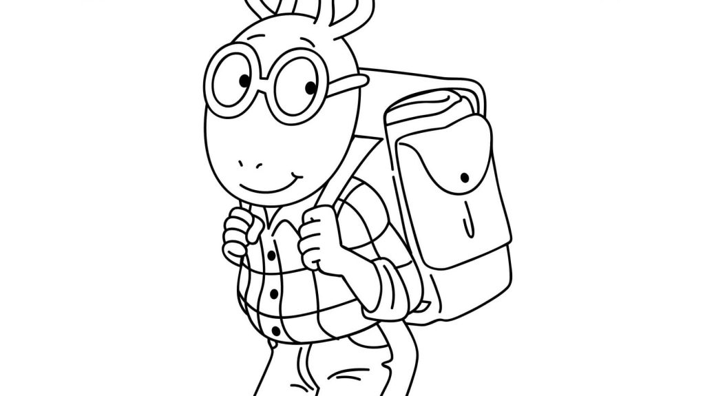 Dibujo de Arthur Read Ir a La Escuela para Colorear y Imprimir