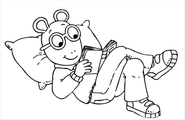Dibujo de Arthur Read Mentir y Leer para Colorear y Imprimir