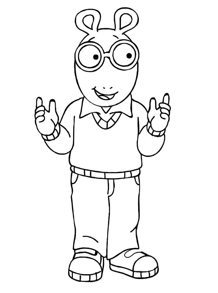 Dibujo de Arthur Sonriendo para Colorear y Imprimir
