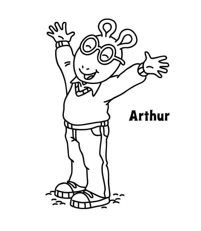 Dibujo de ¡Feliz Arthur Read para Colorear y Imprimir