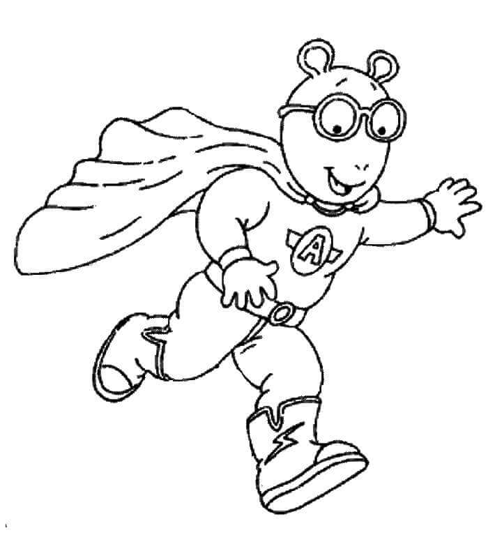 Dibujo de Súper Arthur Read para Colorear y Imprimir