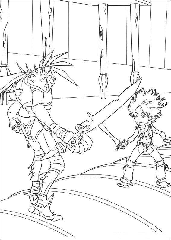 Dibujo de Arthur Luchando Con Darkos para Colorear y Imprimir