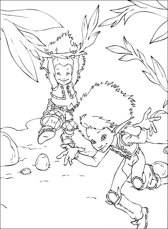 Dibujo de Arthur y Betameche Divirtiéndose para Colorear y Imprimir
