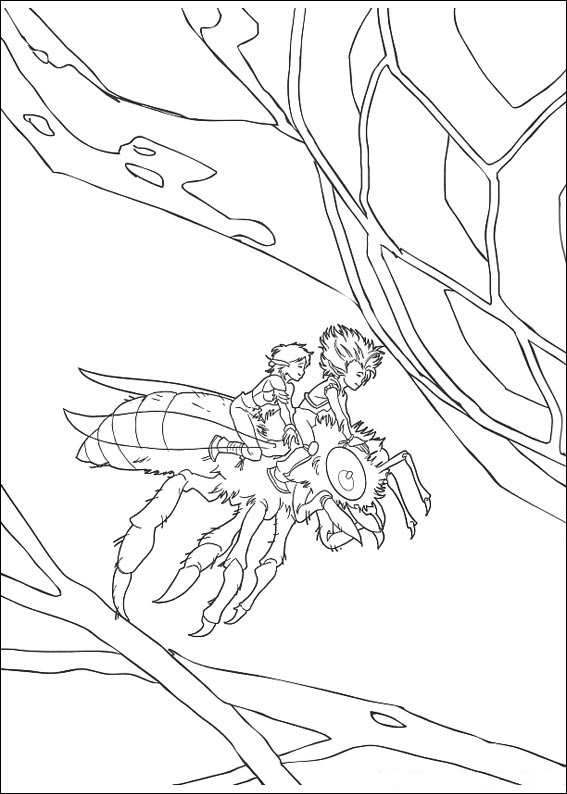 Dibujo de Arthur y Selenia Volando para Colorear y Imprimir