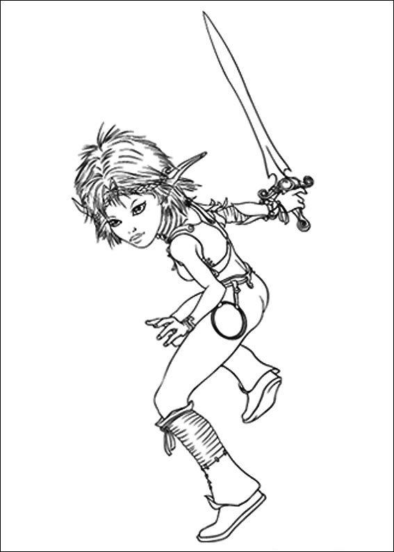Dibujo de Selenia Luchando para Colorear y Imprimir