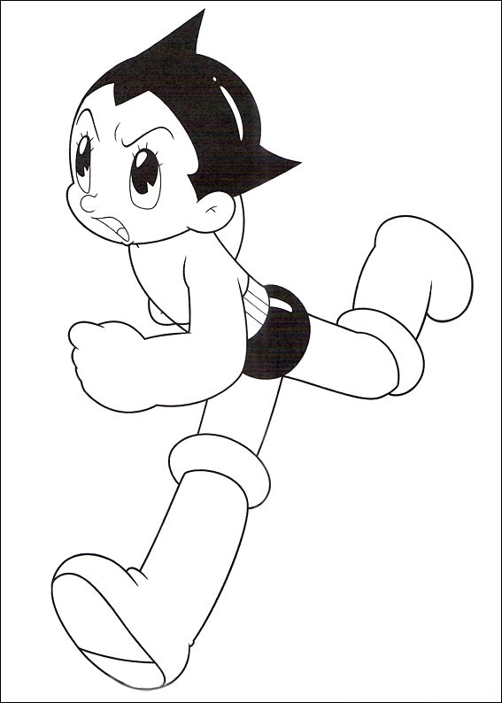 Dibujo de Astro Boy Corriendo para Colorear y Imprimir