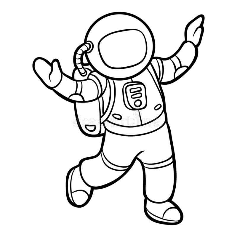Dibujo de Asombroso Astronauta para Colorear y Imprimir
