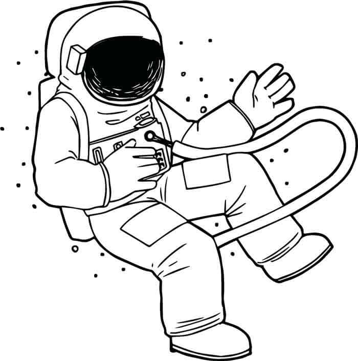 Dibujo de Astronauta Basíco para Colorear y Imprimir