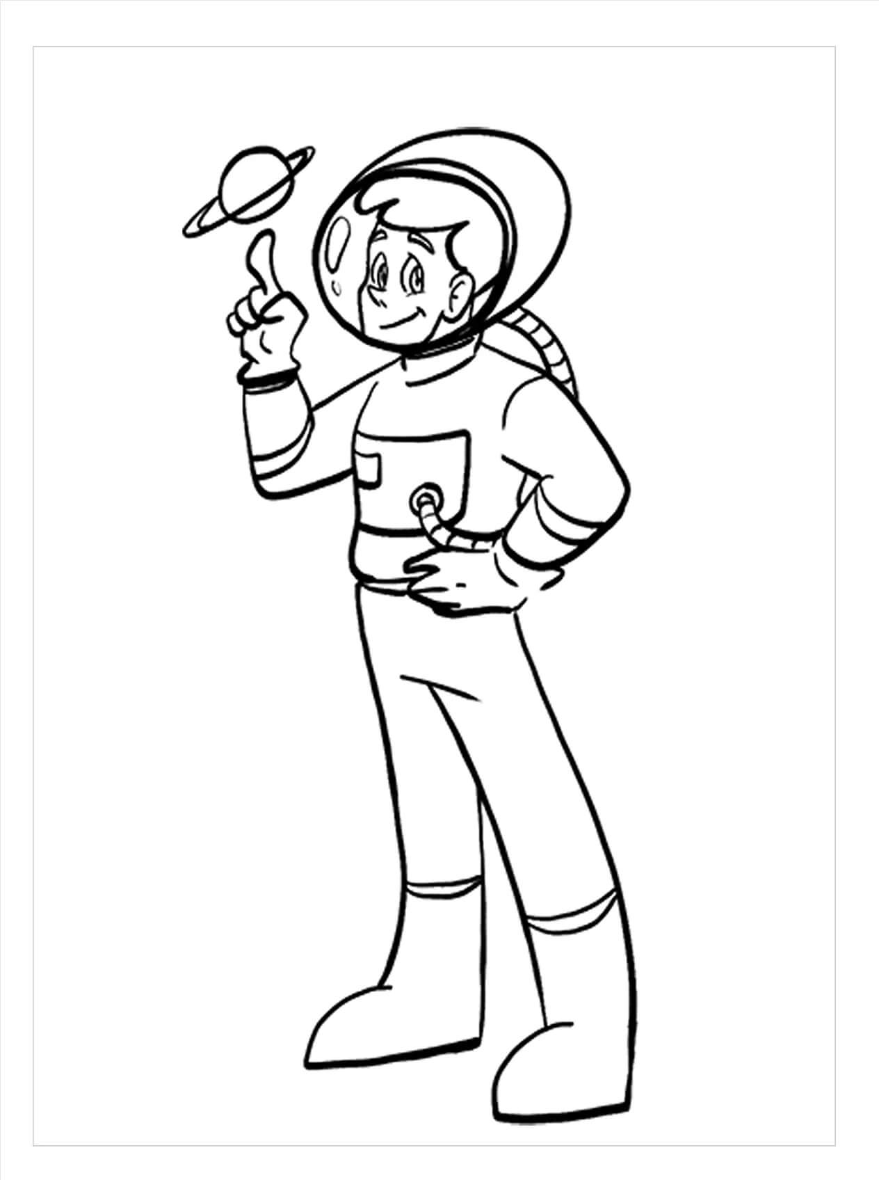 Dibujo de Astronauta Libre para Colorear y Imprimir