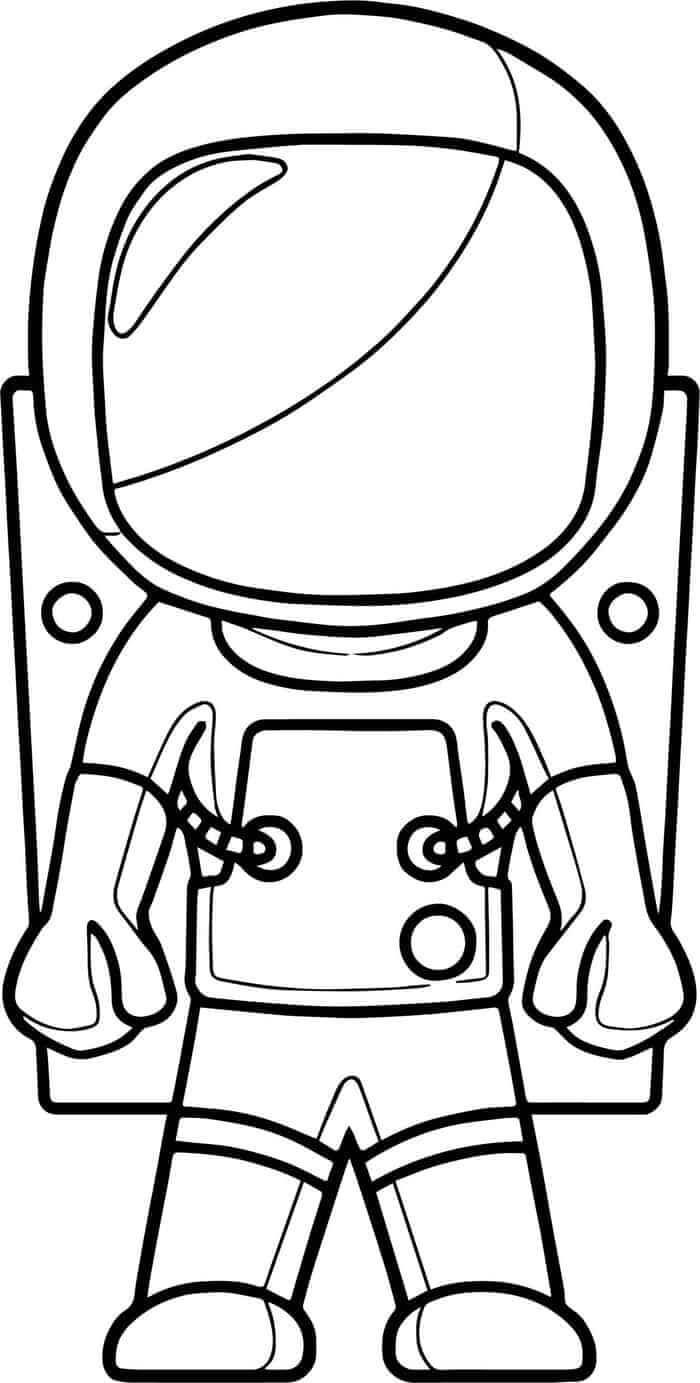 Dibujo de Buen Astronauta para Colorear y Imprimir