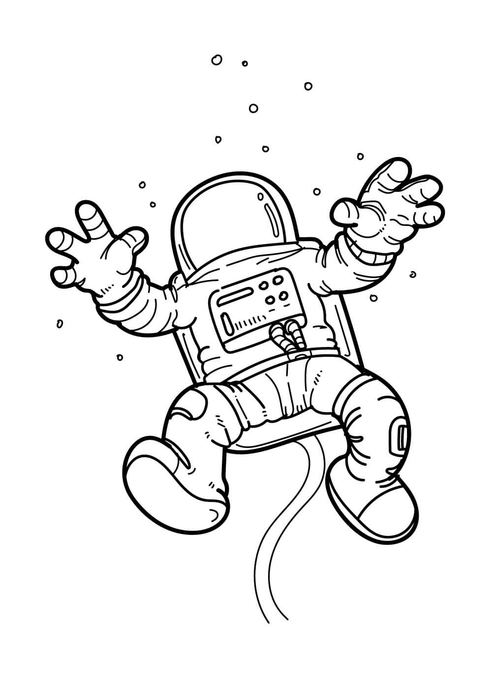 Dibujo de Gran Astronauta para Colorear y Imprimir