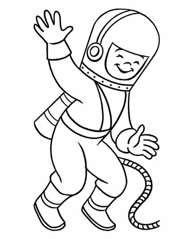 Dibujo de Maravilloso Astronauta para Colorear y Imprimir