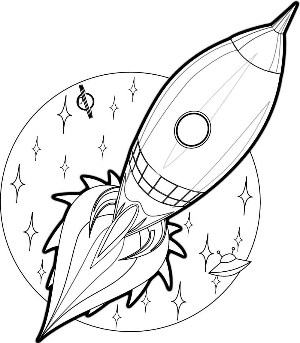 Dibujo de Astronave para Colorear y Imprimir