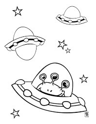 Dibujo de Extranjero En Nave Espacial para Colorear y Imprimir