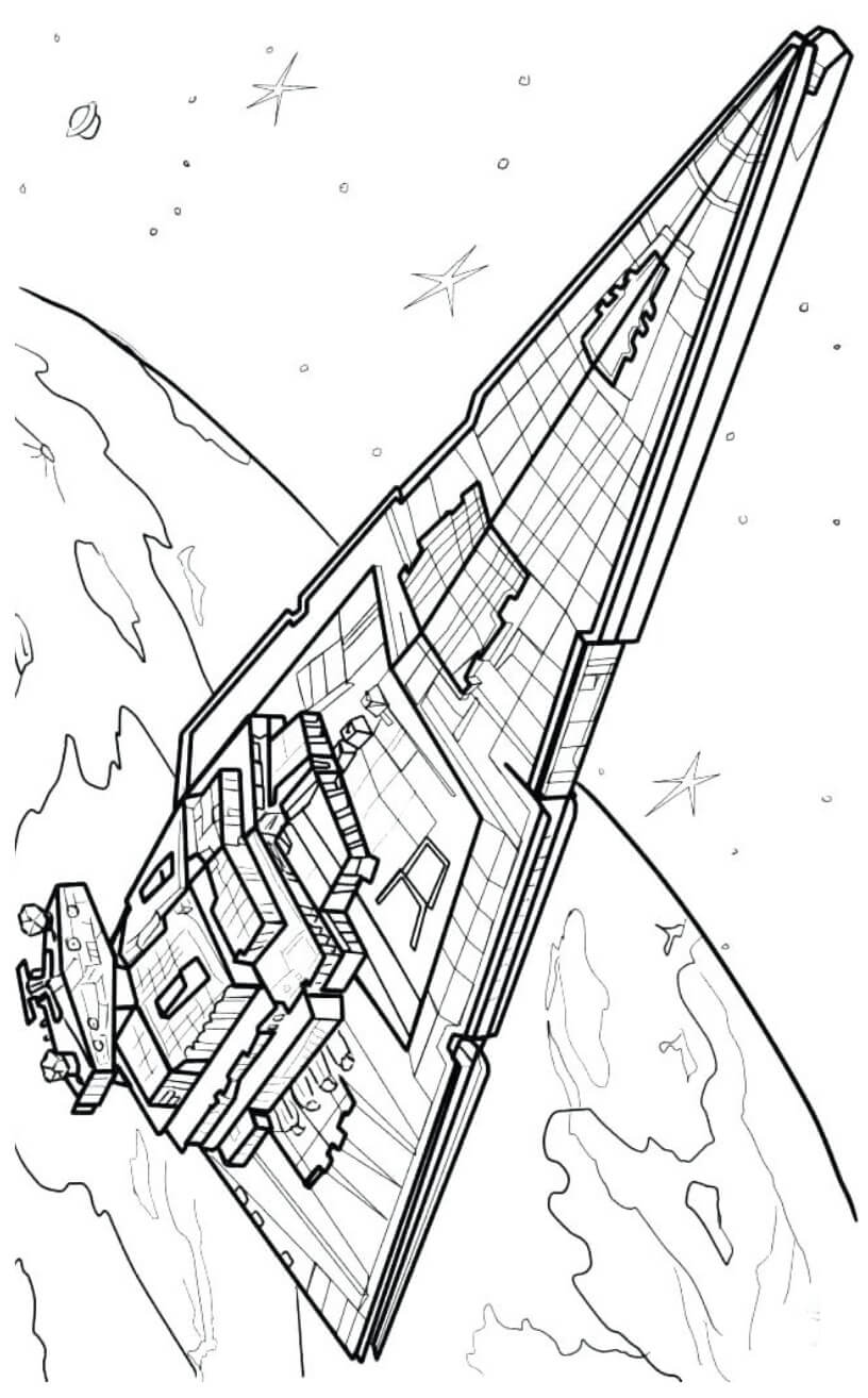 Dibujo de Halcón Milenario En Star Wars para Colorear y Imprimir