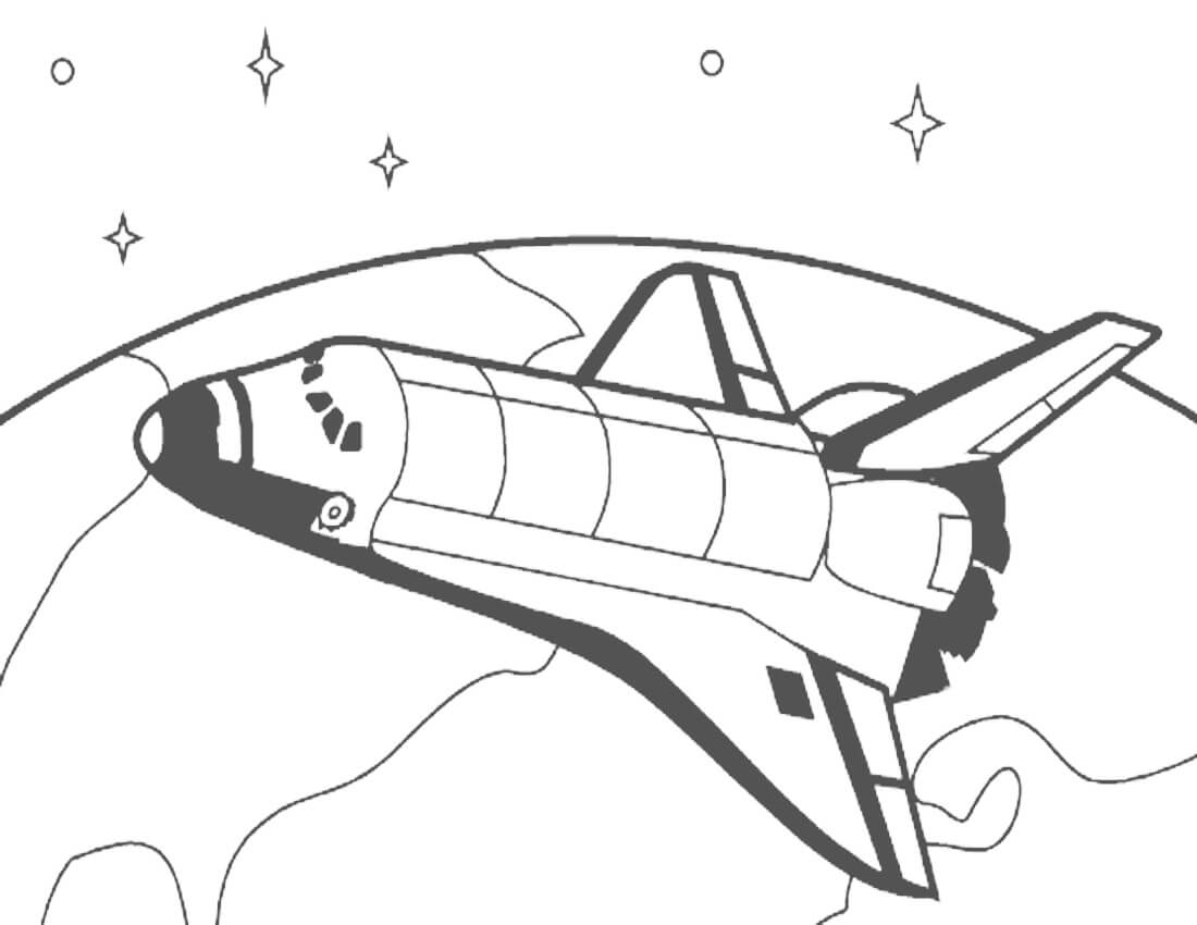 Dibujo de Hermosa Nave Espacial para Colorear y Imprimir