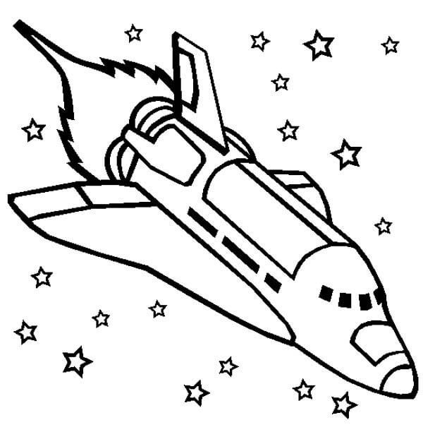 Dibujo de La Nave Espacial Del Transbordador Espacial para Colorear y Imprimir