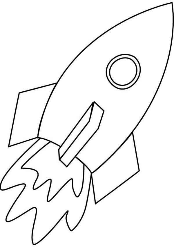 Dibujo de Nave Espacial Fácil para Colorear y Imprimir