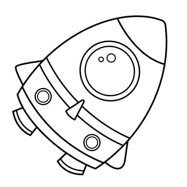 Dibujo de Nave Espacial Gorda para Colorear y Imprimir