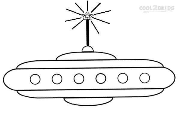 Dibujo de Nave Espacial Imprimible para Colorear y Imprimir