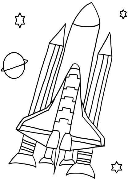 Dibujo de Nave Espacial Normal para Colorear y Imprimir