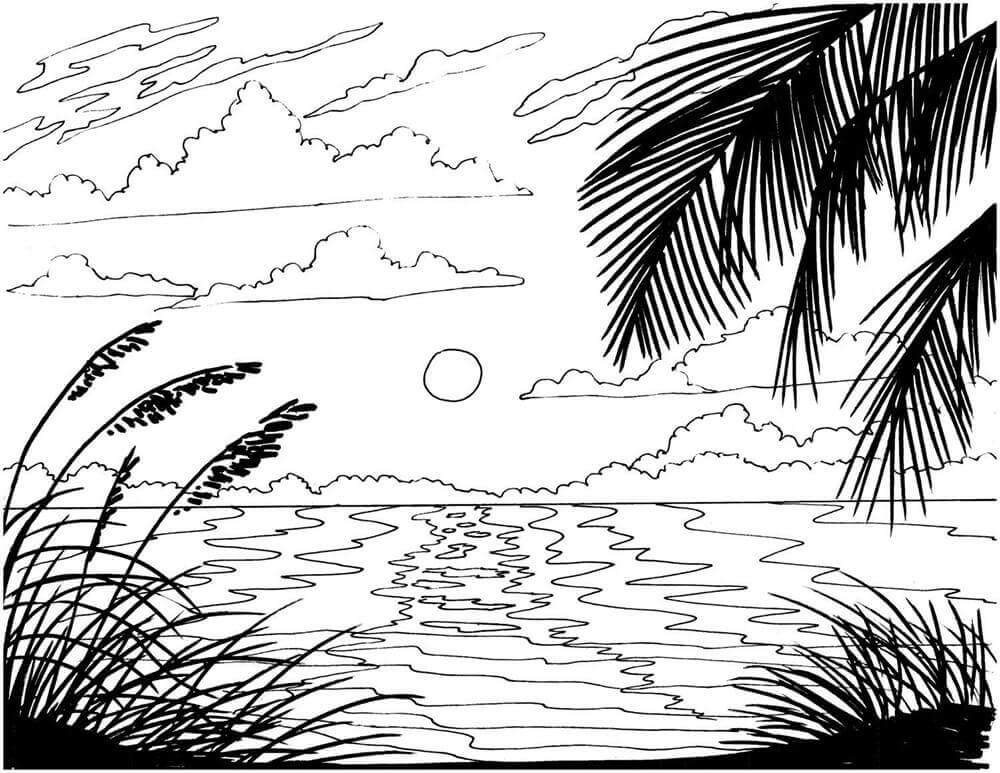 Dibujo de Sunset 1 para Colorear y Imprimir