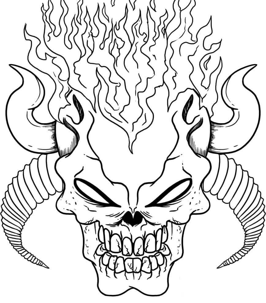 Dibujo de Bufalo Aterrador para Colorear y Imprimir