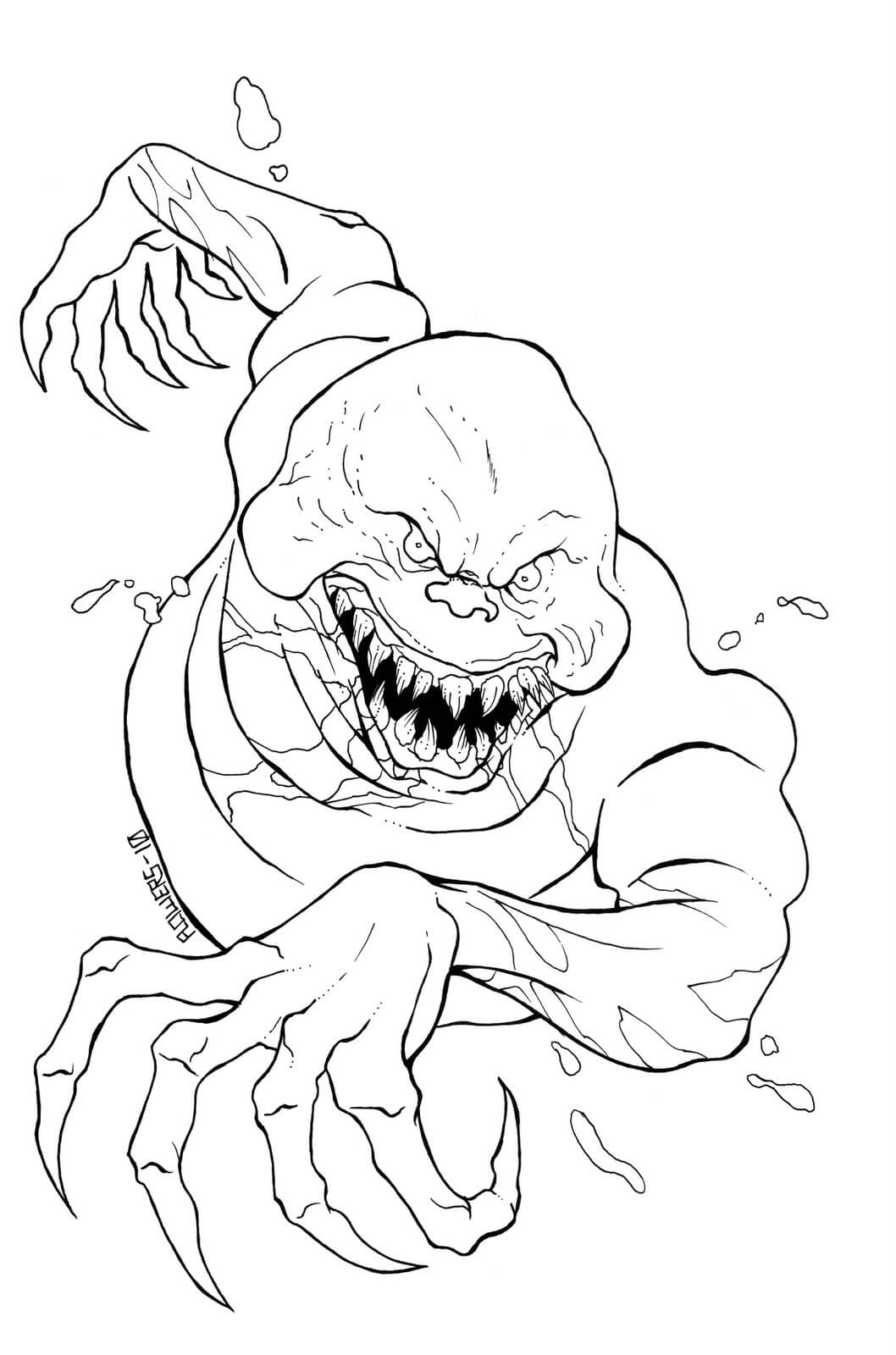 Dibujo de Fantasma Malvado para Colorear y Imprimir