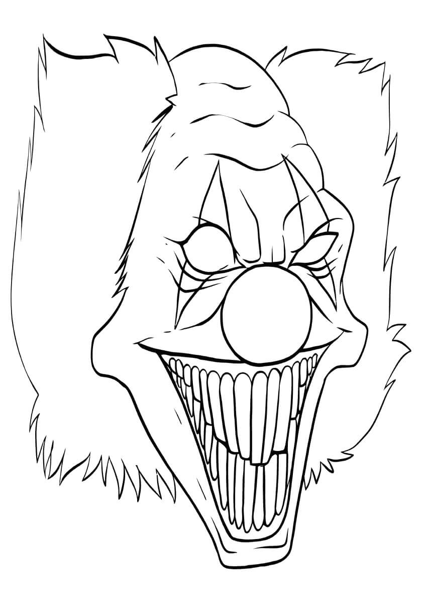 Dibujo de Máscara Aterradora para Colorear y Imprimir