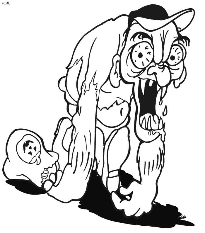Dibujo de Monstruo Aterrador para Colorear y Imprimir