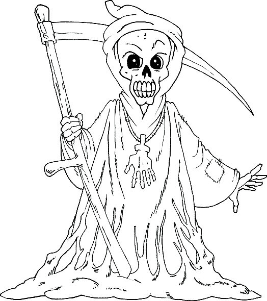 Dibujo de Muerte para Colorear y Imprimir
