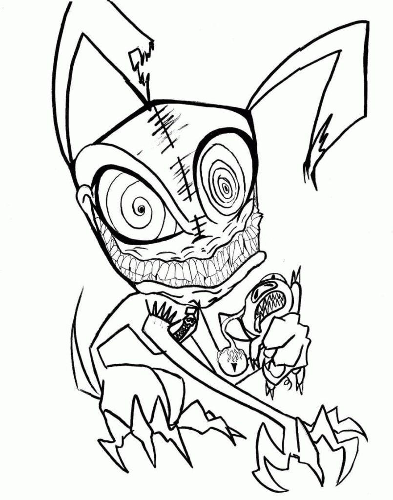 Dibujo de Víspera de Todos Los Santos de Miedo para Colorear y Imprimir