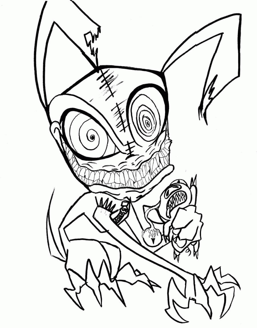 Dibujo de Víspera de Todos Los Santos de Miedo para Colorear y Imprimir