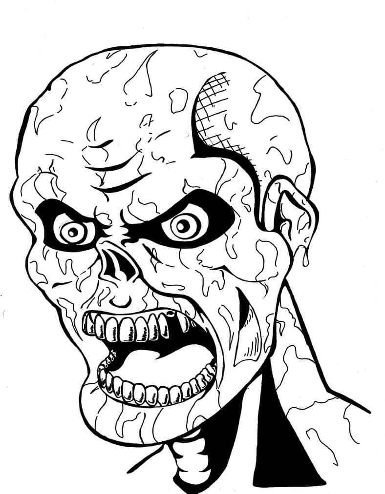 Dibujo de Zombi Aterrador para Colorear y Imprimir
